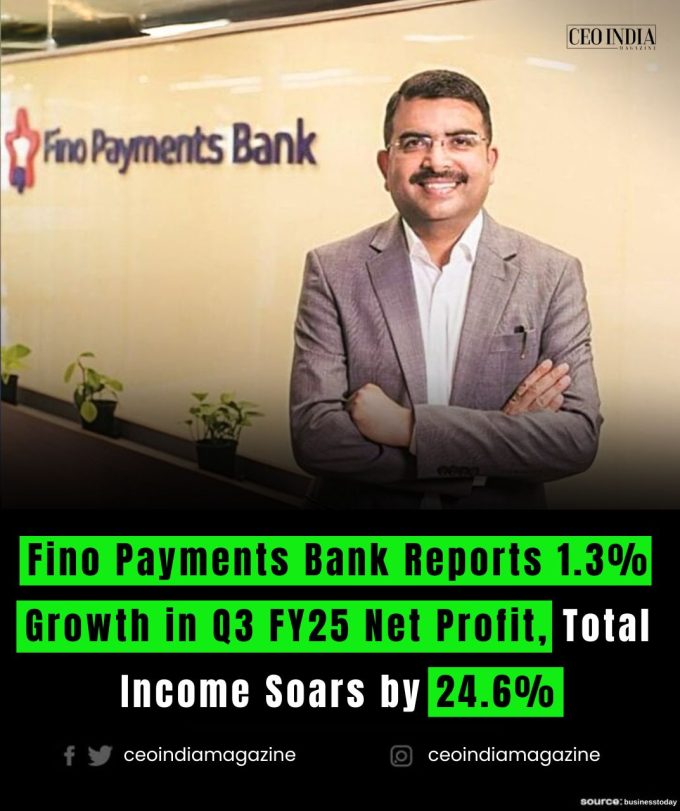 Fino Payments Bank Reports 1.3% Growth in Q3 FY25 Net Profit, Total Income Soars by 24.6%