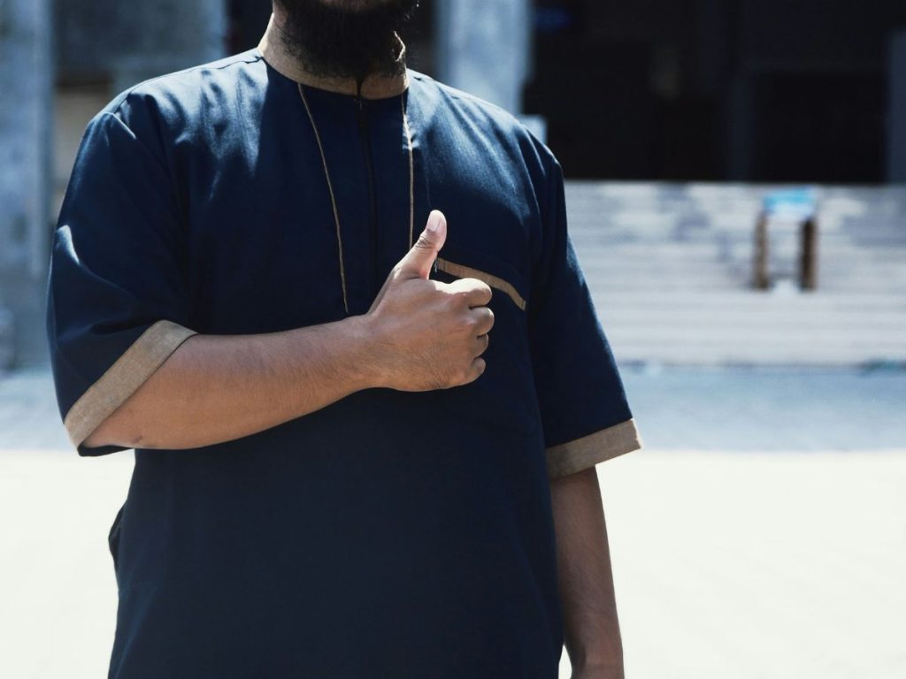 Man with thumbs up