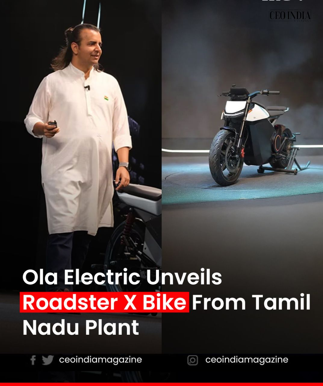 Ola Electric Launches Roadster X Motorcycle Series from Futurefactory in Tamil Nadu