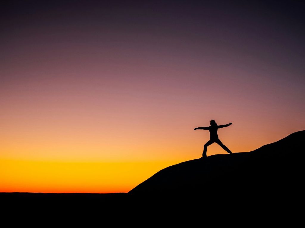 female on mountain