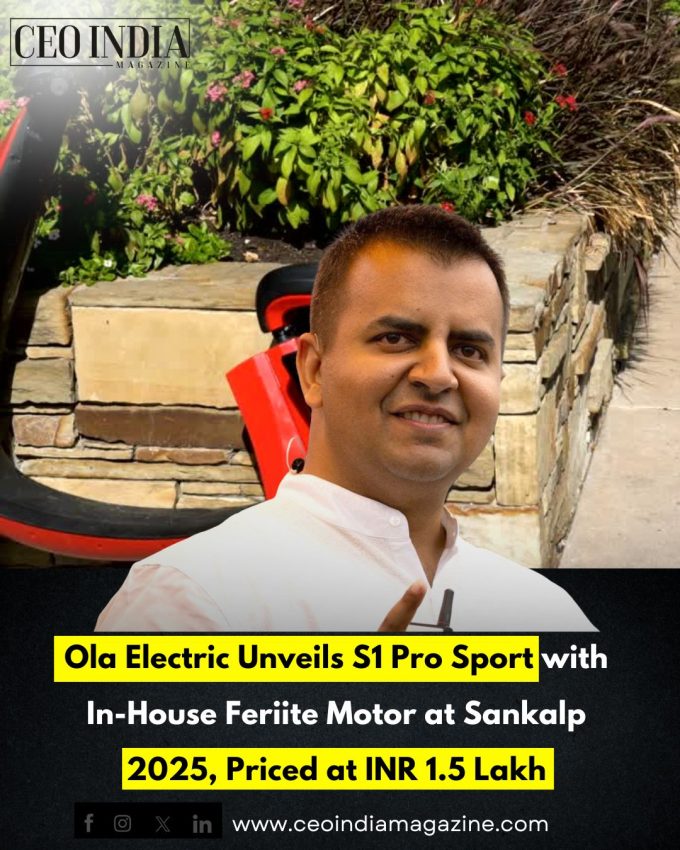 Ola Electric Unveils S1 Pro Sport with In-House Feriite Motor at Sankalp 2025, Priced at INR 1.5 Lakh