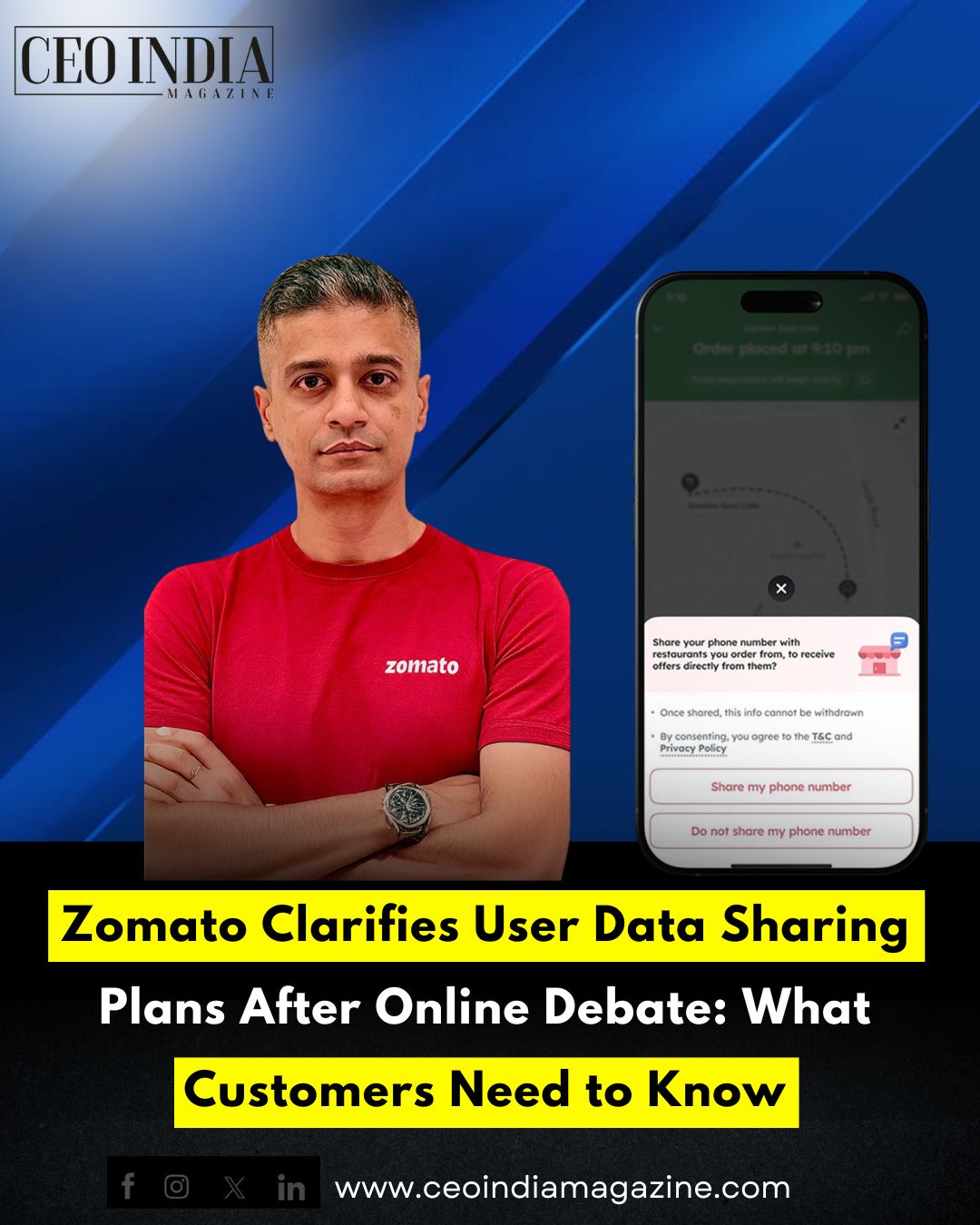 Zomato Clarifies User Data Sharing Plans After Online Debate: What Customers Need to Know