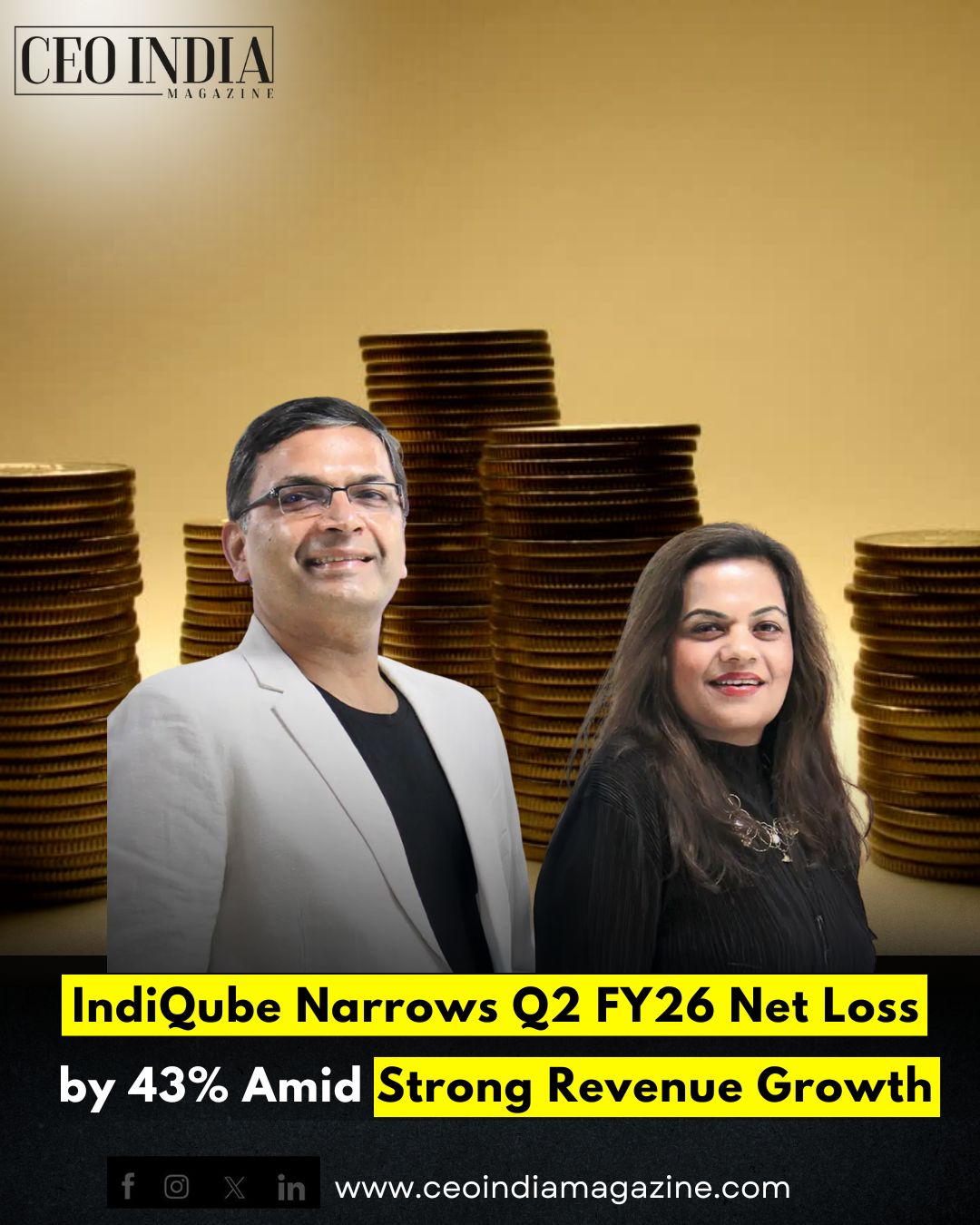 IndiQube Narrows Q2 FY26 Net Loss by 43% Amid Strong Revenue Growth