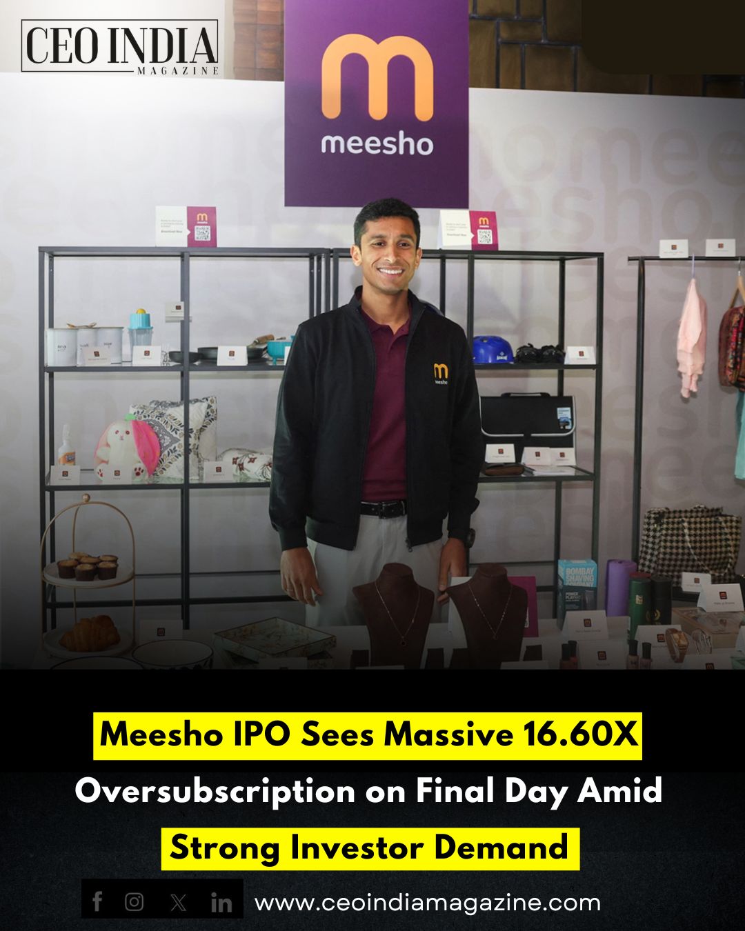 Meesho IPO Sees Massive 16.60X Oversubscription on Final Day Amid Strong Investor Demand